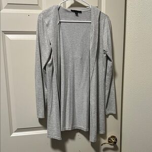 Gray Open Front Cardigan